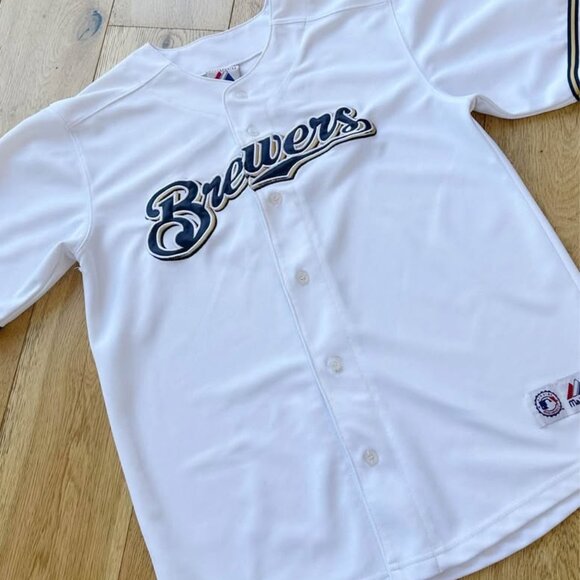 Youth Milwaukee Brewers Ryan Braun #8 Jersey Majestic Authentic Collection Med. - Picture 1 of 5